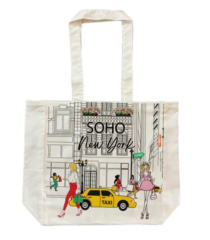 Soho New York Theme 10 oz Premium Twill Cotton Tote Bag