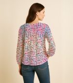 Love New York Rainbow Printed Georgette Top - Image 2