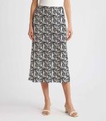 Statue of Liberty New York Satin Silk Midi Skirt