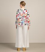 Love New York Luxury Silk Top with matching color Silk Plazzo - Image 2