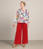 Love New York Luxury Silk Top with matching color Silk Plazzo - Image 3