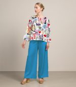 Love New York Luxury Silk Top with matching color Silk Plazzo - Image 4