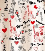 Black & Red Love New York Silk Midi Dress - Image 3