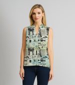 New York Sleeveless Silk Top