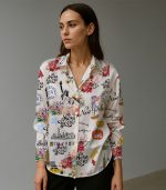 New York Floral Satin Silk Shirt