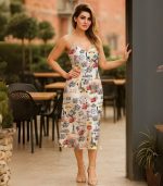 New York Printed Women Midi Silk dress