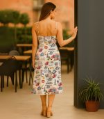 New York Printed Women Midi Silk dress - Image 2