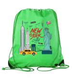 New York City Polyester Drawstring Backpack with Reinforced Corners