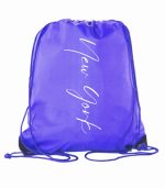 New York  Polyester Drawstring Backpack with Reinforced Corners