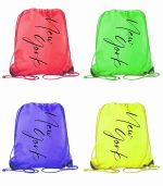 New York  Polyester Drawstring Backpack with Reinforced Corners - Image 2