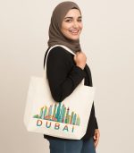 Dubai Theme 10 oz Premium Twill Cotton Tote Bag - Image 2
