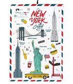 New York Post card Tea Towel 100% Cotton