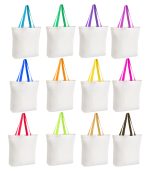10 oz Premium Twill Cotton Blank Tote Bag 15″x15″x 3" with Bottom Gusset - Image 2